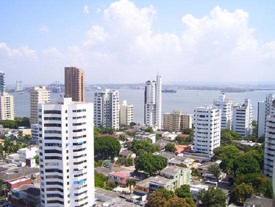 vista de la ciudad de Cartagena desde arriba